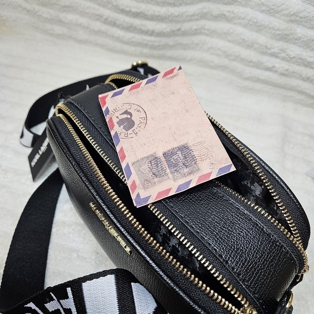 NWT Karl Lagerfeld Maybelle Crossbody Women Black Camera Bag - Picture 7 of 8